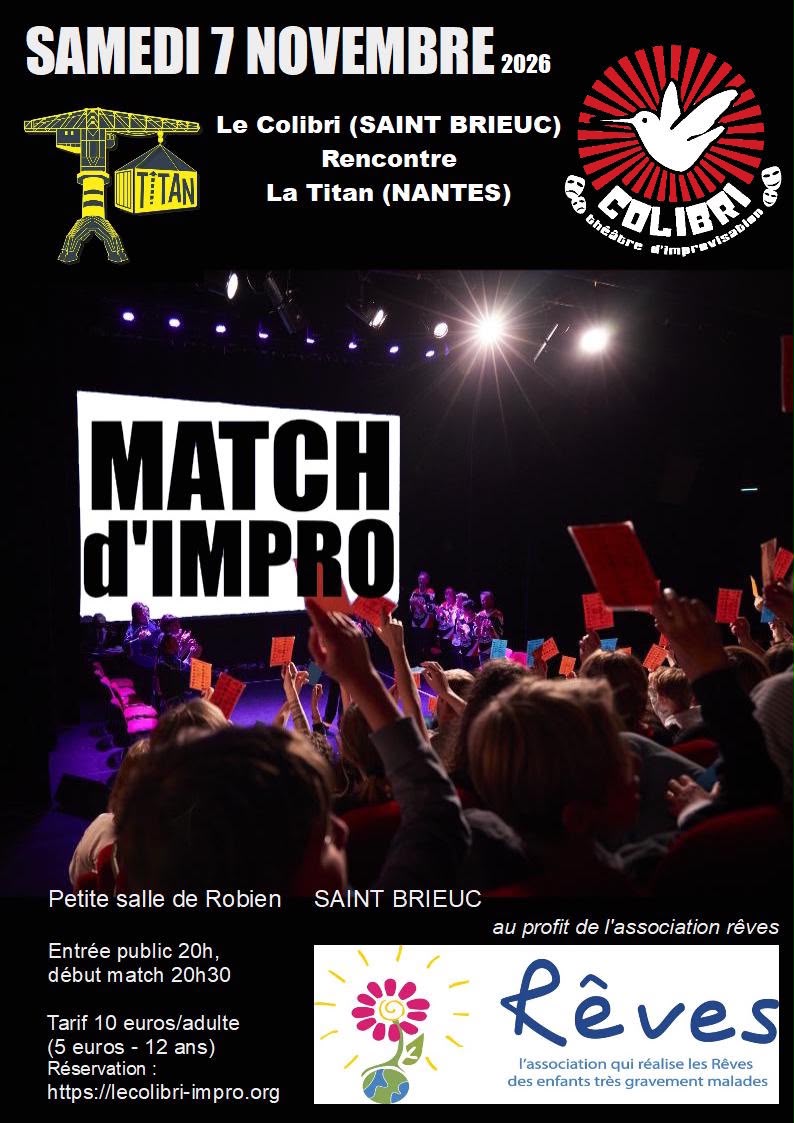 Match le 07/11 avec la Titan (Nantes) et Le Colibri au profit de l’association Rêves